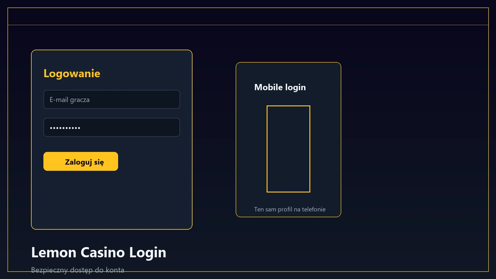 Lemon Casino login do konta użytkownika